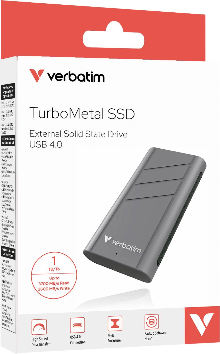 SSD 1TB Verbatim TurboMetal SSD USB 4.0 retail - 32021