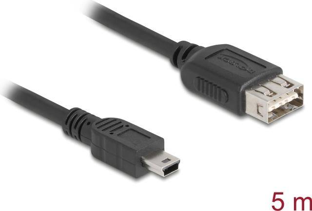 DELOCK USB 2.0 Kabel USB Typ Mini-B St zu USB Typ-A Bu 5 m - 81527