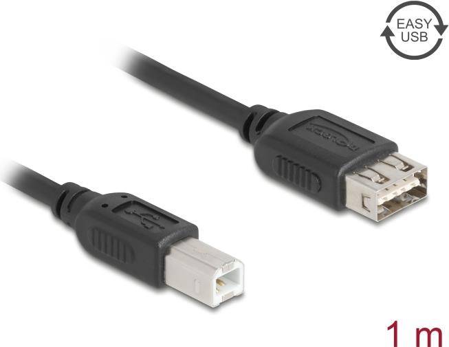 DELOCK USB 2.0 Kabel USB Typ-B St zu USB Typ-A Bu 1 m - 81530