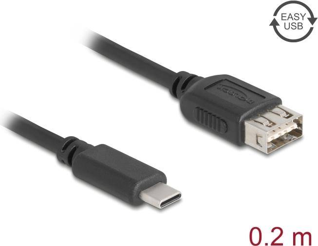DELOCK USB 2.0 Kabel USB Typ-C St zu USB Typ-A Buchse 0,2 - 81534
