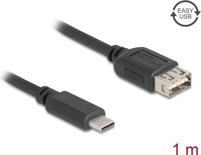 DELOCK USB 2.0 Kabel USB Type-C St zu USB Typ-A Buchse 1 m - 81536