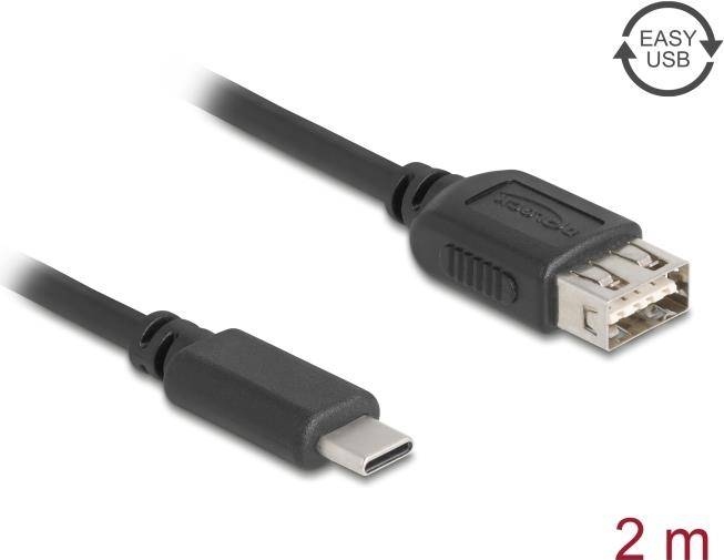DELOCK USB 2.0 Kabel USB Type-C St zu USB Typ-A Buchse 2 m - 81537