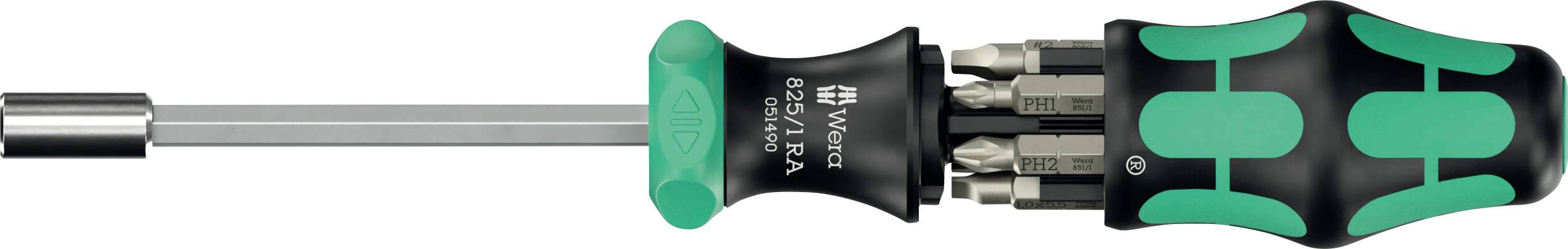 Wera Kraftform Kompakt 27 RA 2, Ratsche m Bits, 6-teilig - 05051518001