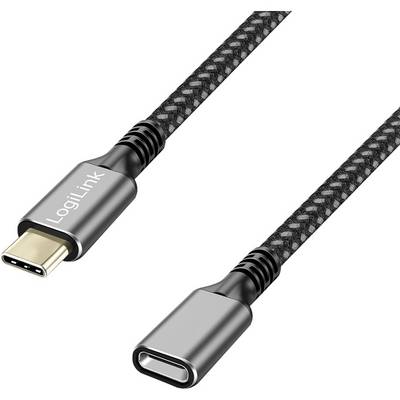 Logilink USB 3.2 Gen1 Typ-C-Kabel C/M > USB-C/F, PD, Alu, 2m