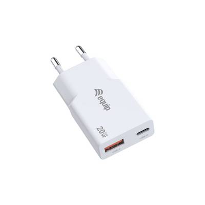 Equip Ladegerät 2Port USB-C PD3.0/USB-A GaN Slim 20W    weiß