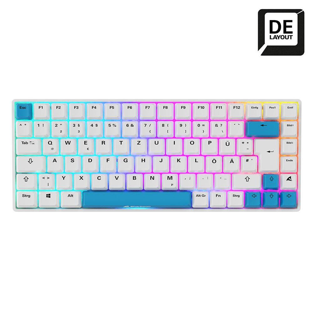 Sharkoon Gaming Tastatur Skiller SGK50S3 PBT weiß-gelb RGB