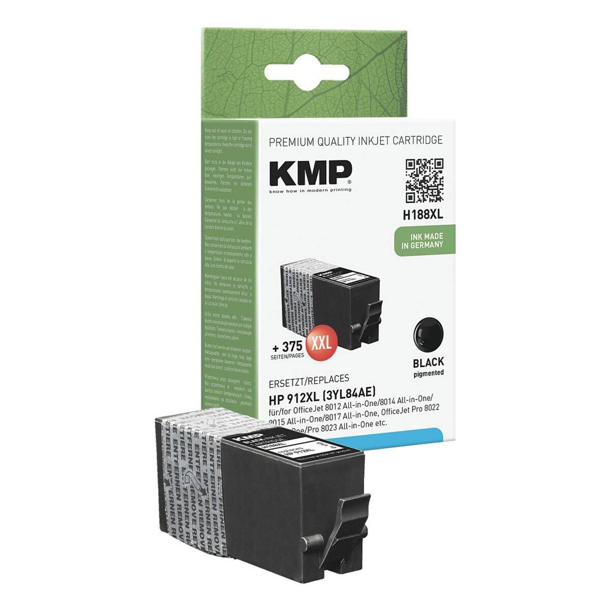 KMP Patrone HP HP912XL 3YL84AE black H188X 950 Seiten remanufactured