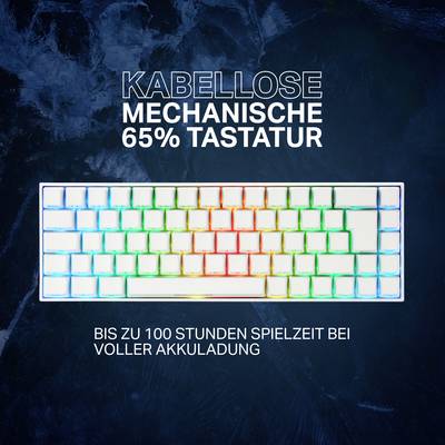 Deltaco Gaming Tastatur WK95R  wireless, RGB, weiß