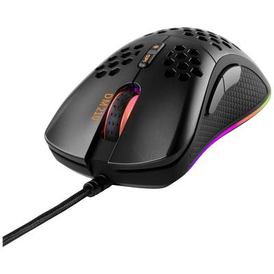 7333048047021 - DELTACO GAMING DM210 Ultra-leichte Gaming Maus RGB (Gamer-Mouse 1000 Hz USB 18 m Kabel LED-Beleuchtung RGB-Schleife)