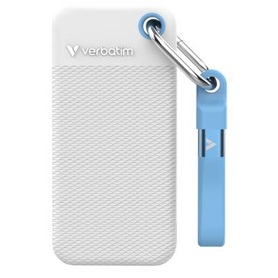 SSD 1TB Verbatim Pocket incl. two sleeves white & light blue