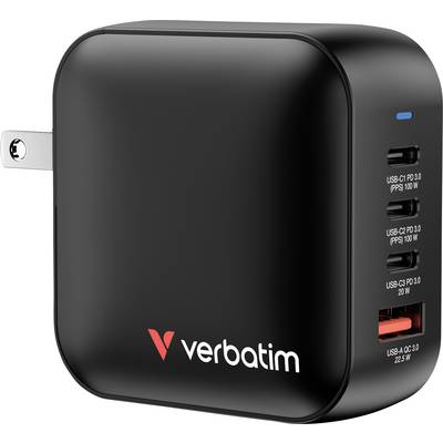 Verbatim Mini GaN Charger 4 Port 100W (EU/UK/US)