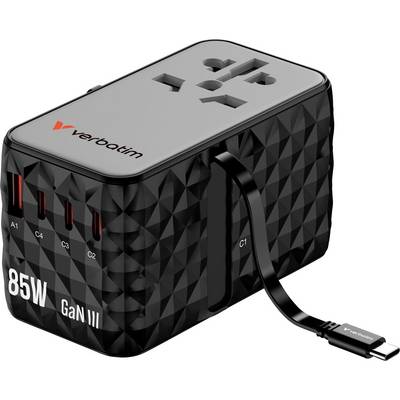 Verbatim Charge'n'Travel Adapter  85W retractable cable