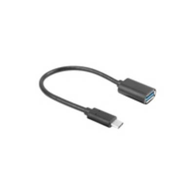 LANBERG USB-C(M)3.1->USB-A(F) Kabel OTG 0,15m schwarz