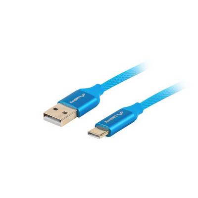5901969418200 - LANBERG USB-C(M)->USB-A(M)20 Kabel 18m PREMIUM QC 30 blau
