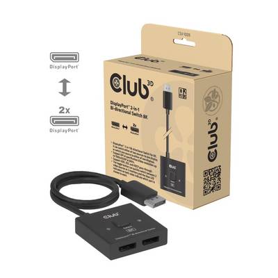 8719214473747 - Club3D DisplayPort Switch 2-in-1  Bi-Direktional   8K60Hz