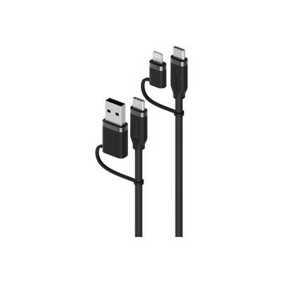 Alogic USB C Adapterkabel lightning 4-in-1 100W 1,5m schwarz