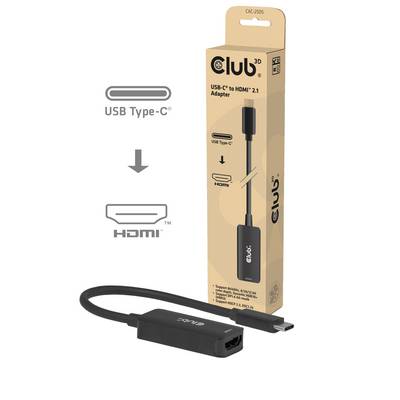 Club3D Adapter USB     Typ C > HDMI 2.1 8K HDR10 DP1.4 St/Bu retail