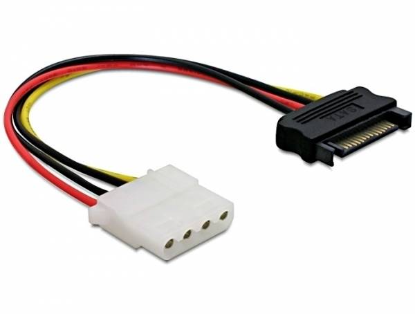 DELOCK Stromkabel SATA 15Pin -> Molex 4Pin St/Bu Stromkabel