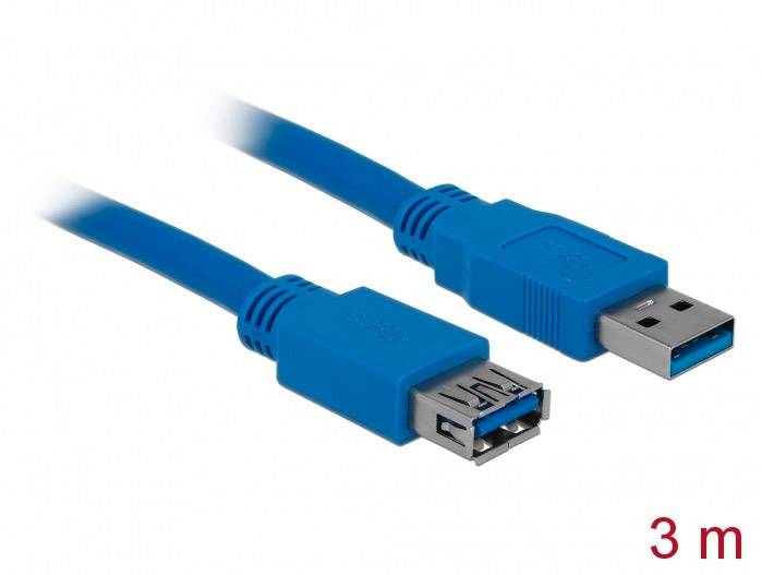 DELOCK USB3.0 Verl. A -> A St/Bu 3.00m blau - 82540