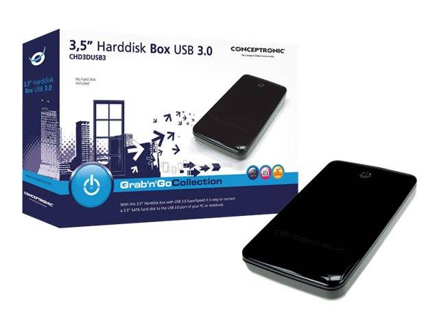 CONCEPTRONIC HDD Gehäuse 3.5 SATA I-III HDD/SSD USB 3.0 sw extern - CHD3DUSB3