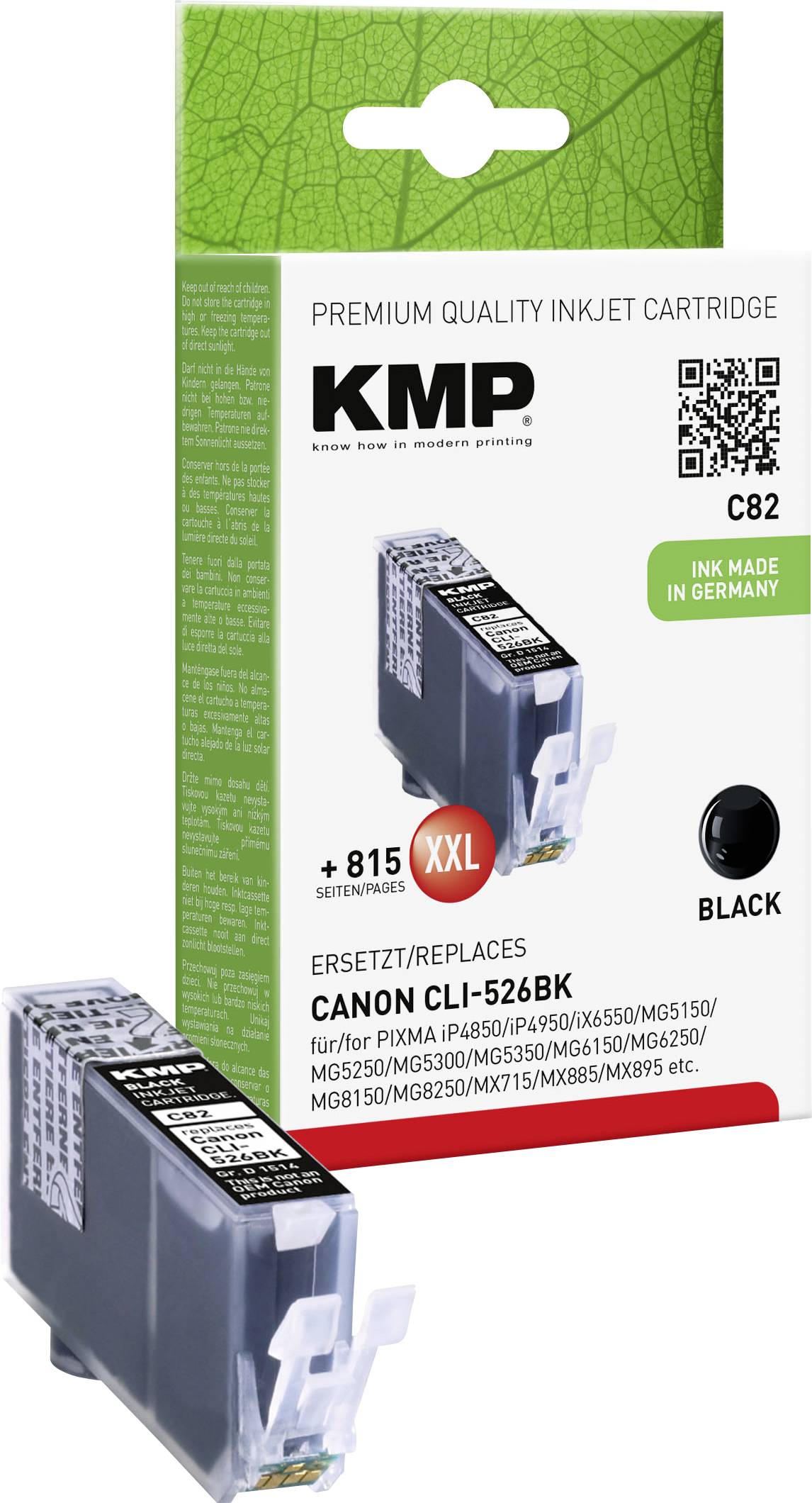 KMP Patrone Canon CLI526BK black 3005 S. C82 kompatibel KMP Patrone Canon CLI526BK black 3005 S. C82 kompatibel